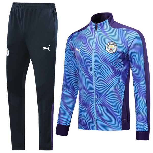 Trainingsanzug Manchester City 2019-20 Lila Blau Fussballtrikots Günstig